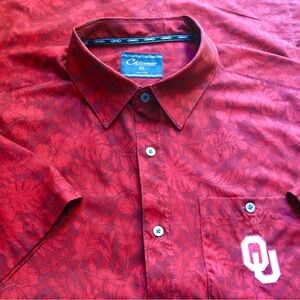 Oklahoma, OU, Sooners, Hawaiian, Short Sleeve, Men’s, XL, Red, Maroon,
